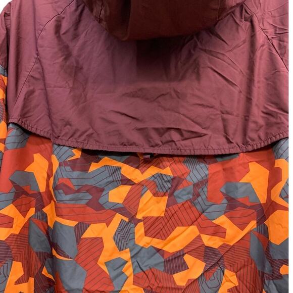 Vintage Nike Full Zip XL Hooded Windbreaker Jacket Geometric Maroon SZ M - Picture 7 of 8